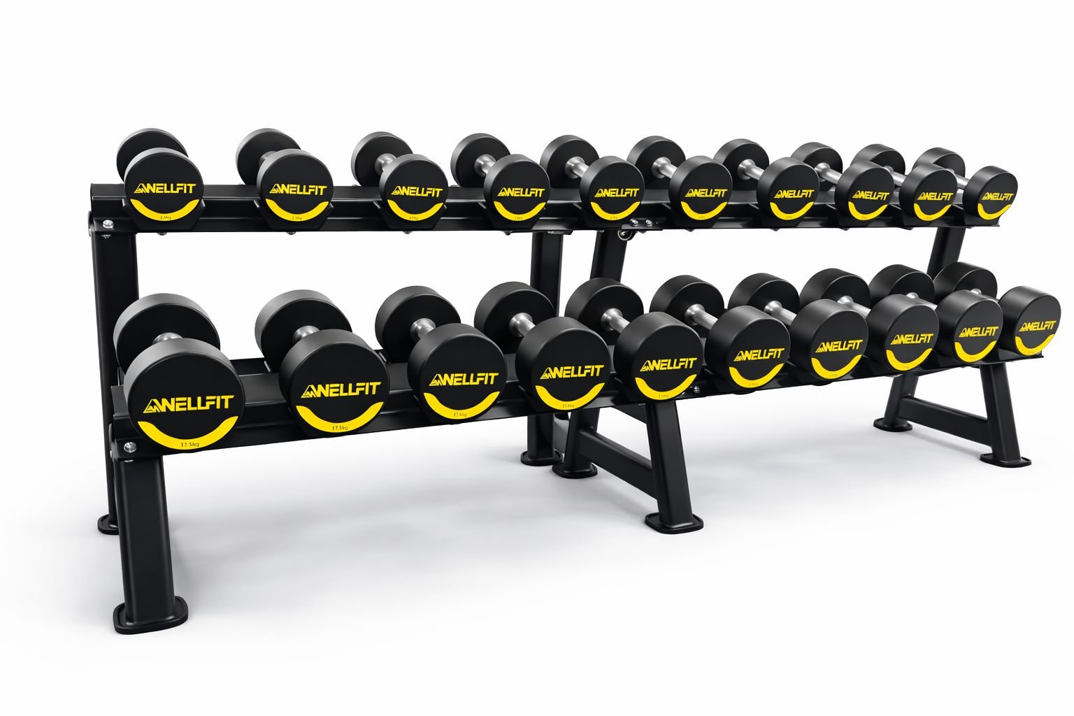 Soporte Con Sillín + 10 Pares De Mancuernas Premium 2.5kg - 25 kg RK-121